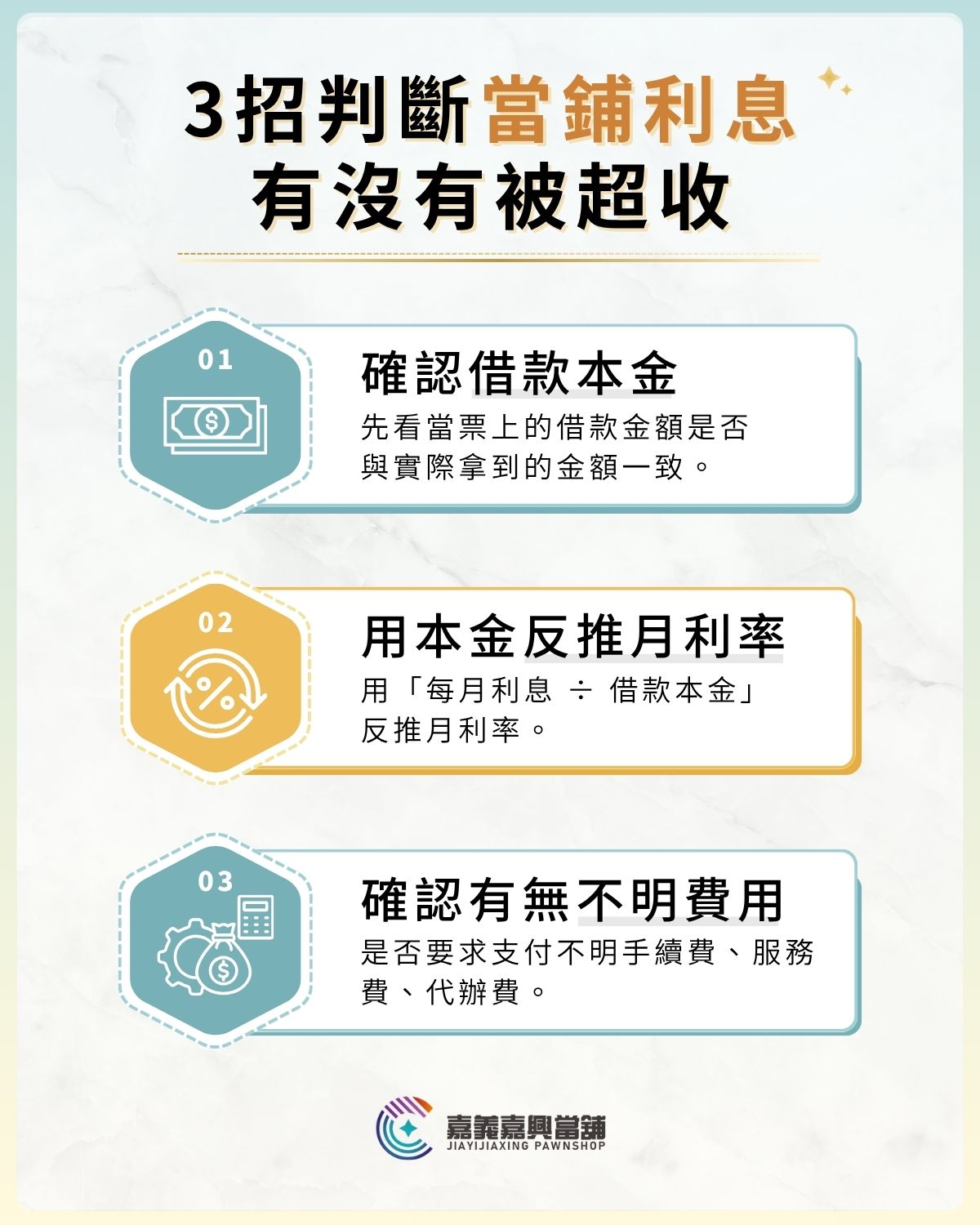 3招判斷當舖利息有無被超收