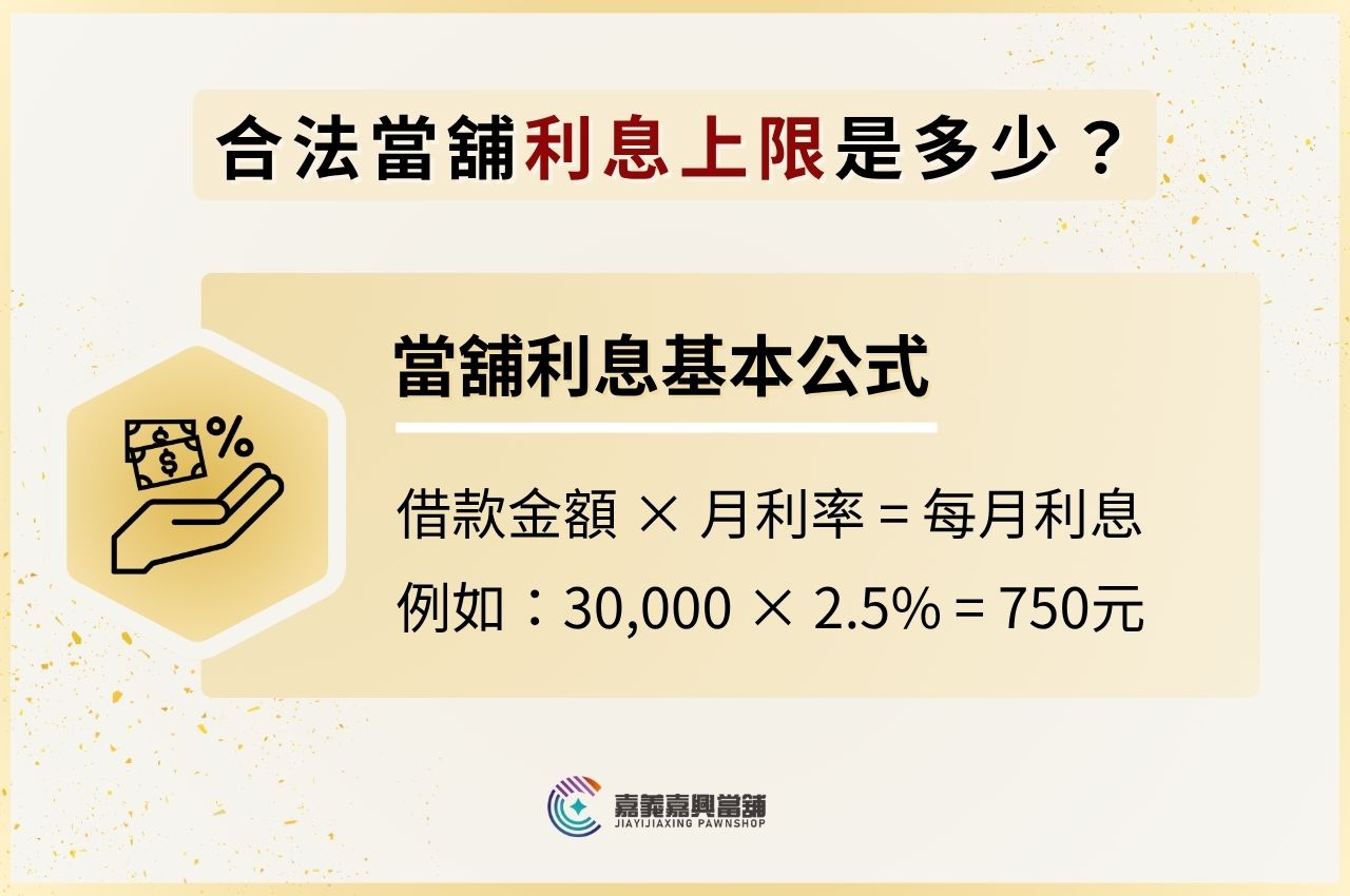 當舖利息計算公式圖